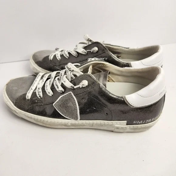 Philippe Model PM/78 EDT Women's Gray/White Low Top Sneakers Size 38 (7.5-8) - Picture 3 of 8